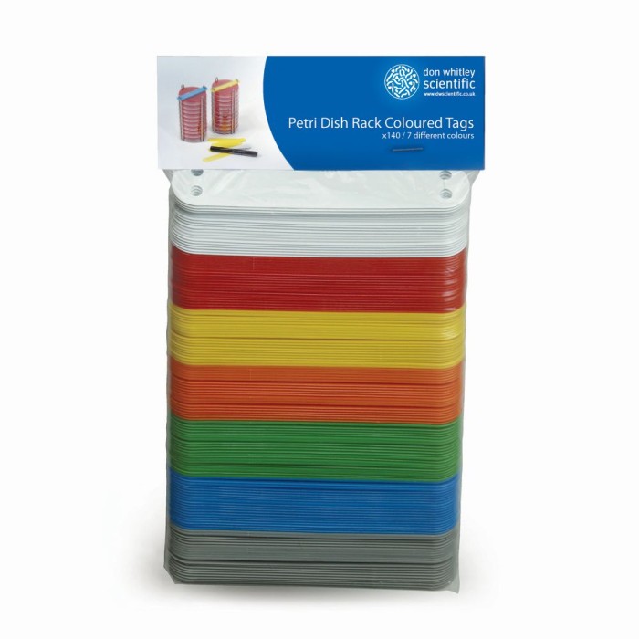 Petri Dish Rack Coloured Tag Set