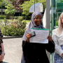 Microbiologist Kirsty McTear with Lamia Wera